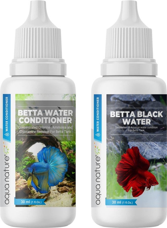 aqua nature AquaNature Special Combo Betta Water Conditioner & Betta Black Water Concentrated Chlorine,Ammonia and Chloramine Remover & Simulation of Amazon Water Conditioner for Betta Tank 30ml Each - Image 1